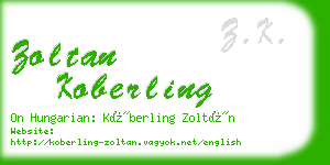 zoltan koberling business card